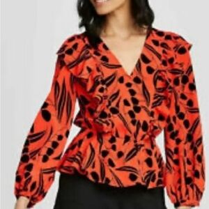 Who What Wear | Ruffled Floral Blouse